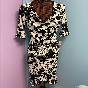 New!!  Dress Barn Black & White Floral Dress sz 8